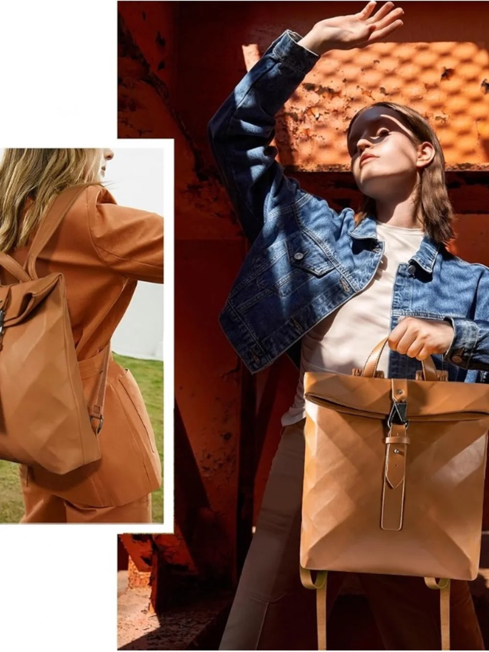 Milan Chiva Geometric Tan Backpack
